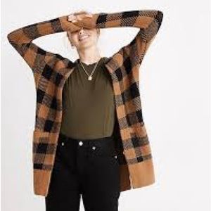 Madewell Buffalo Check Kent Cardigan Sweater